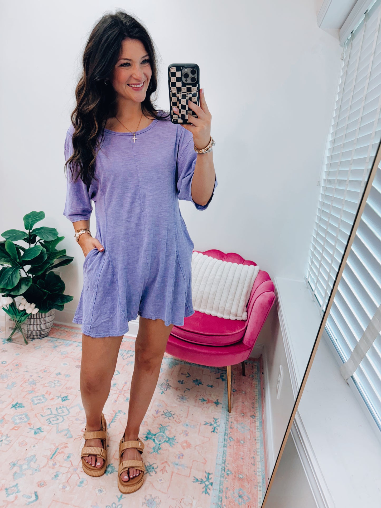 Lavender Heathered Romper