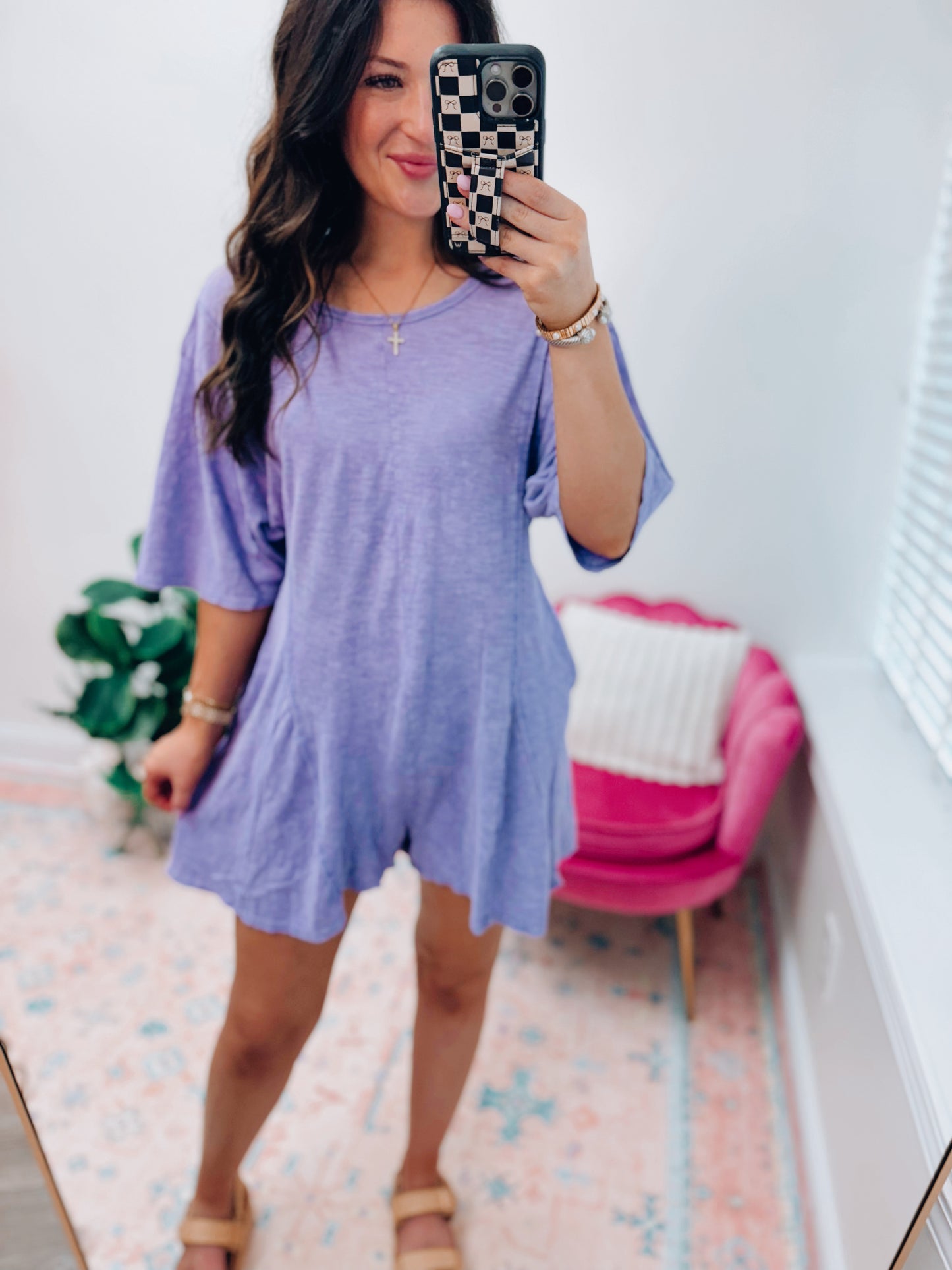 Lavender Heathered Romper