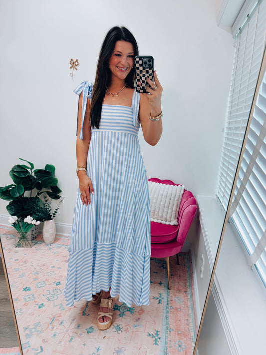 Coast To Coast Striped Tie Dress