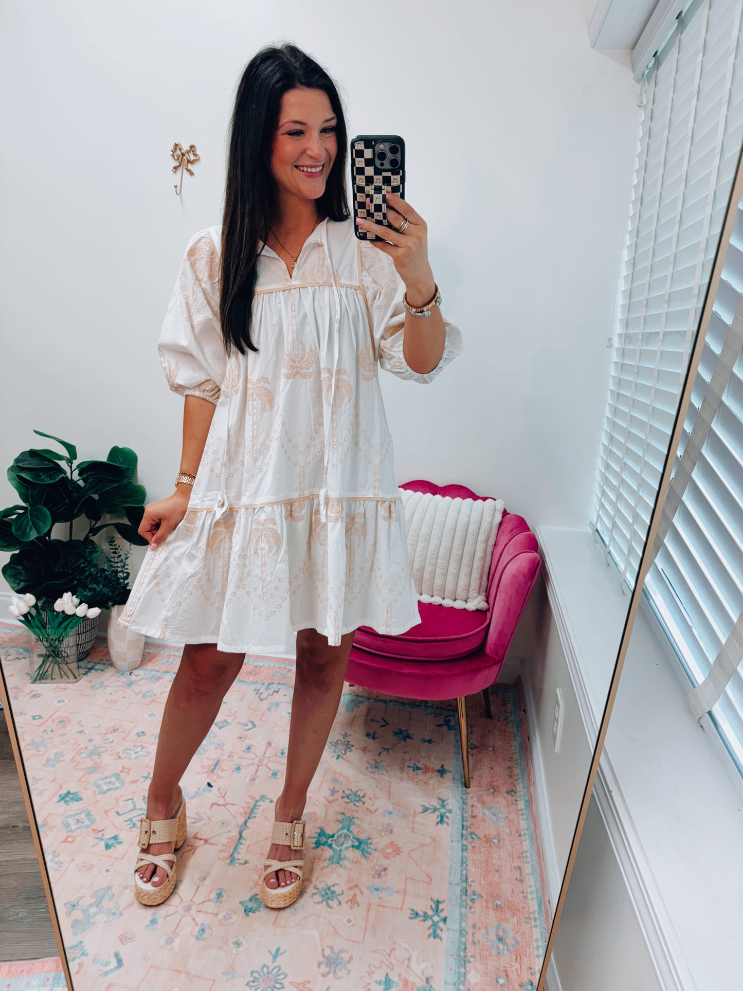 CURVY Boho Tropic Embroidered Babydoll Dress