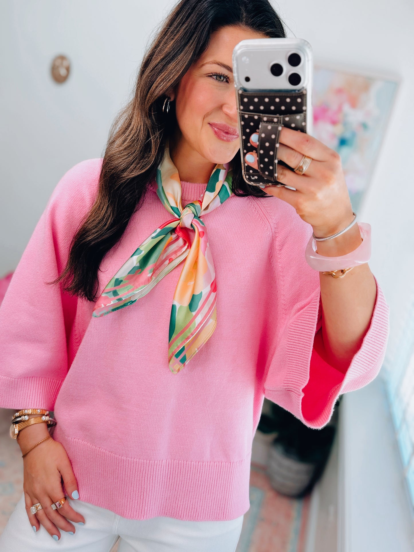 Abstract Flower Garden Square Bandana Scarf