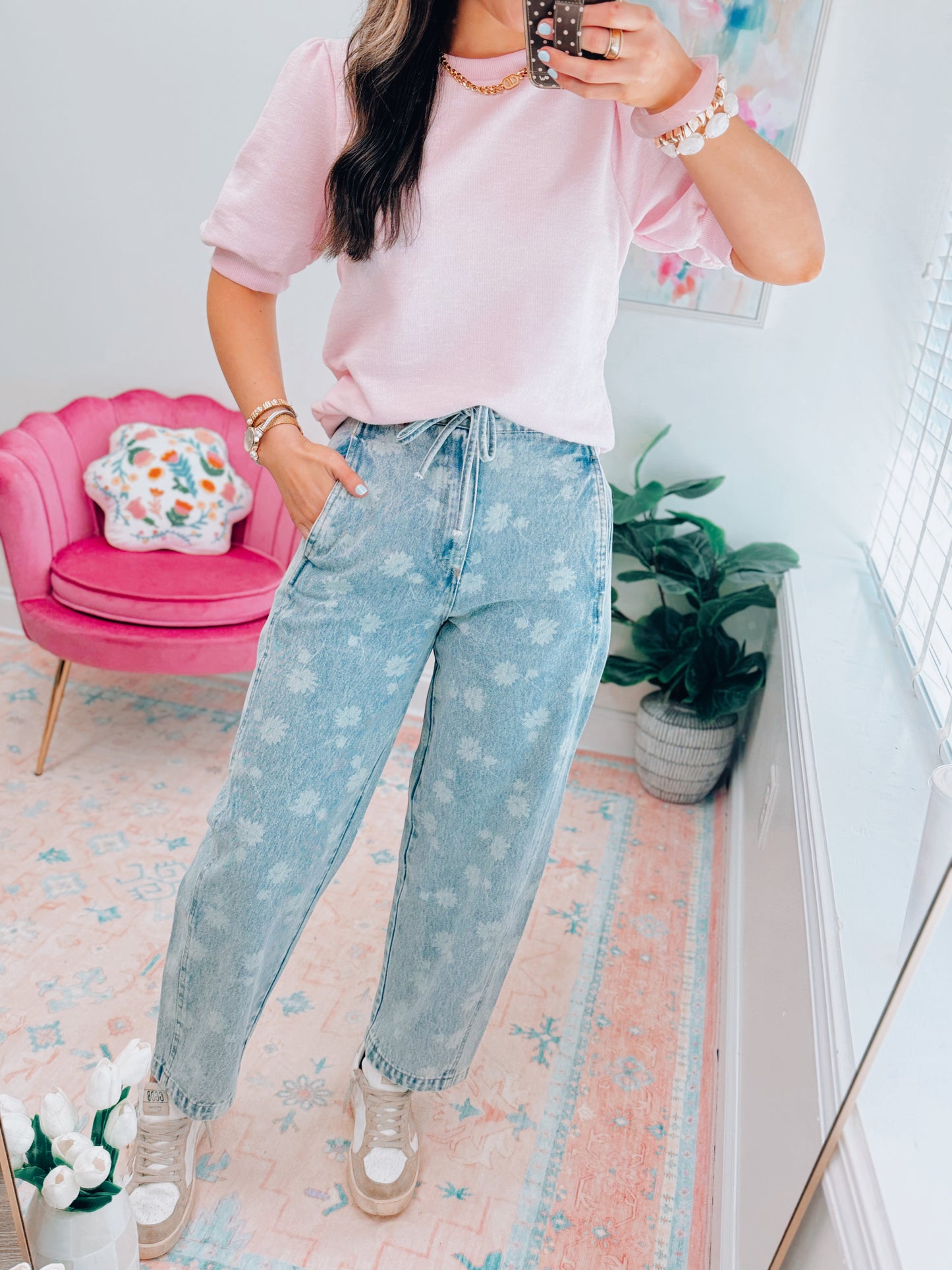 Dandelion Tie Barrel Denim
