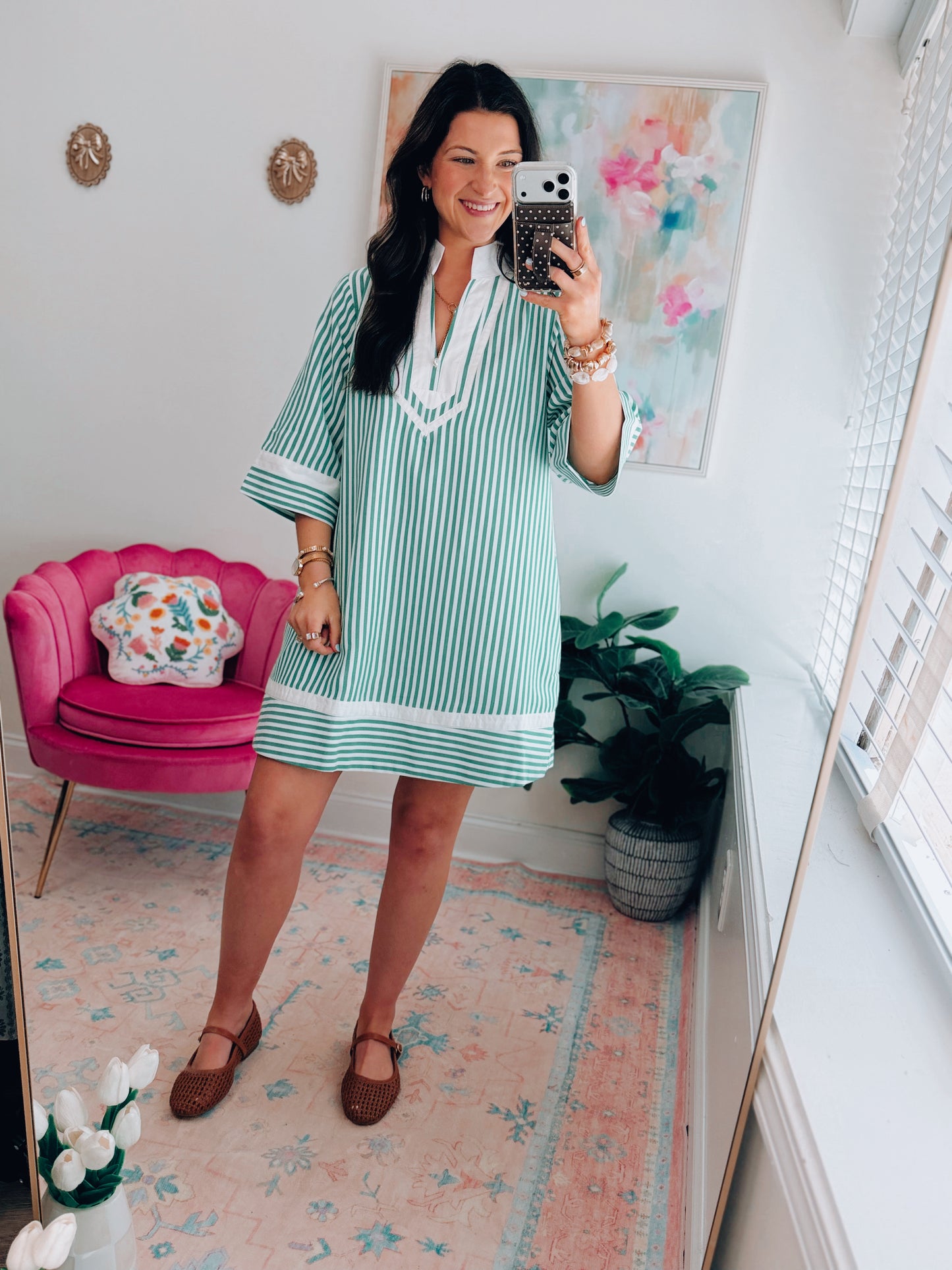 Harlow Striped Color Block Mini Dress