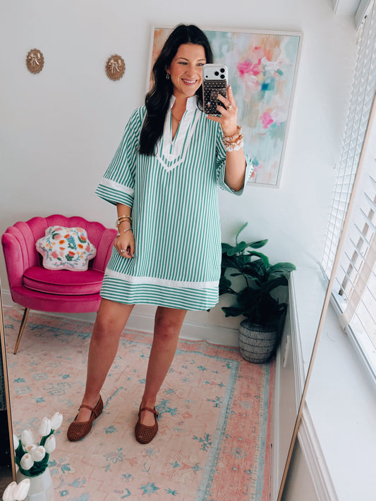 Harlow Striped Color Block Mini Dress