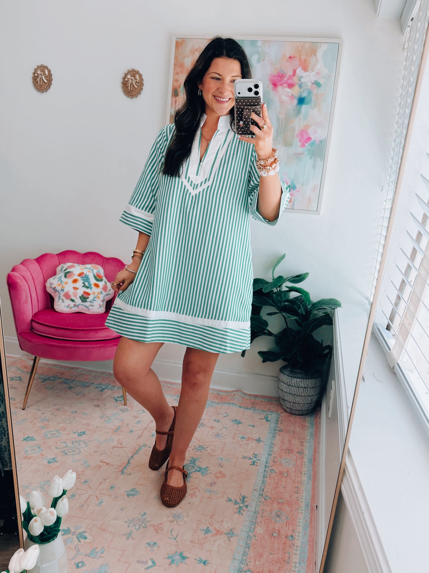 Harlow Striped Color Block Mini Dress