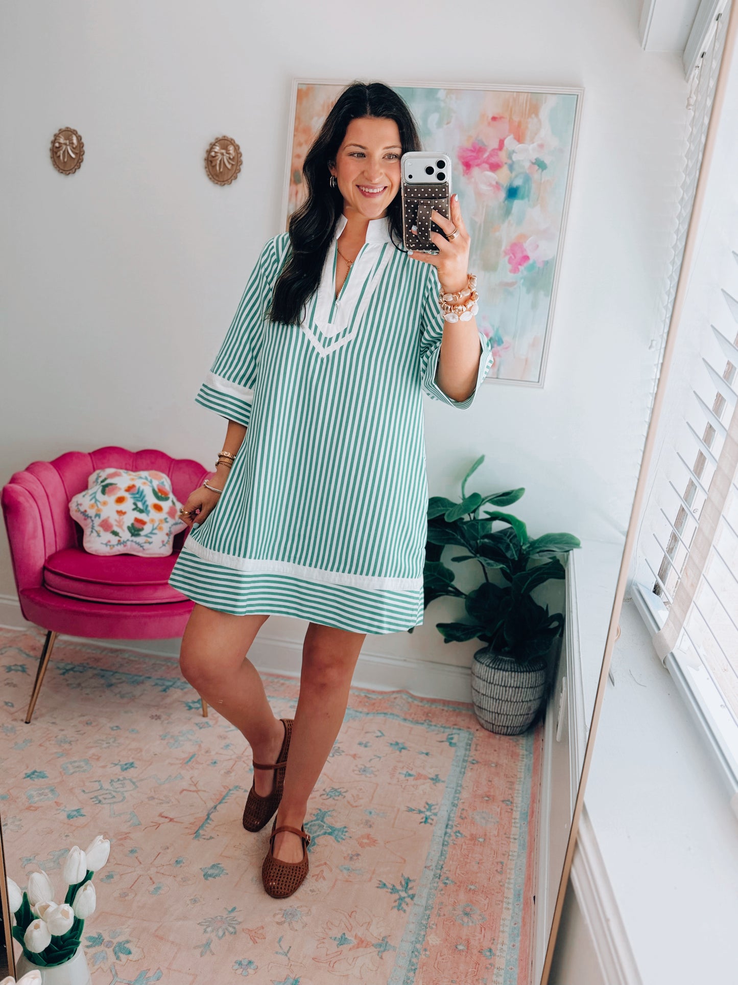 Harlow Striped Color Block Mini Dress