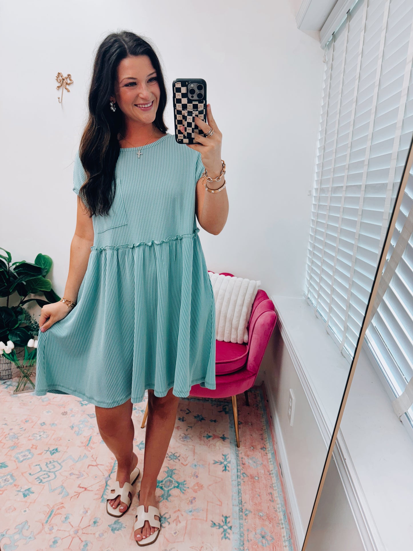 Tera Ribbed Pocket Tee Dress