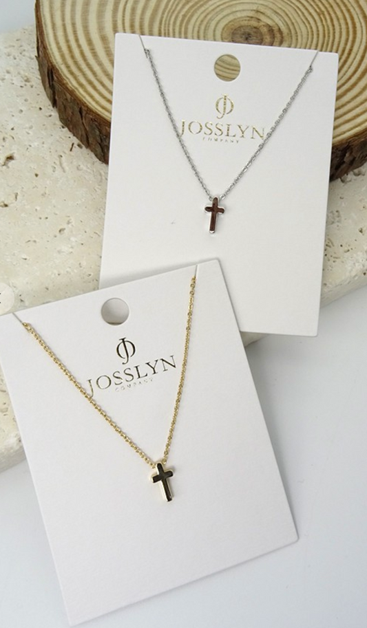 Gold Dipped Classic Mini Cross Necklace - Gold