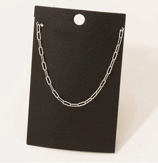 Gold Dipped Chain Link Necklace - Silver