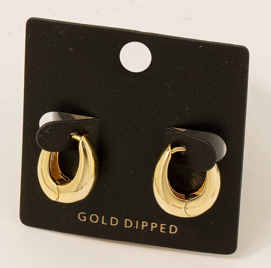 Gold Dipped Hinge Hoops