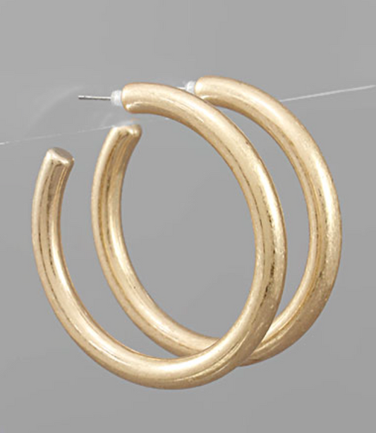 50mm Worn Luxe Hoops - Gold