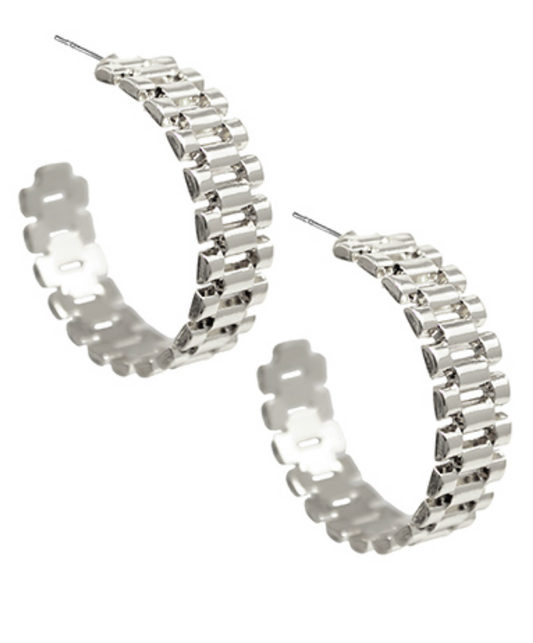 Watch Link Band Hoops - Silver