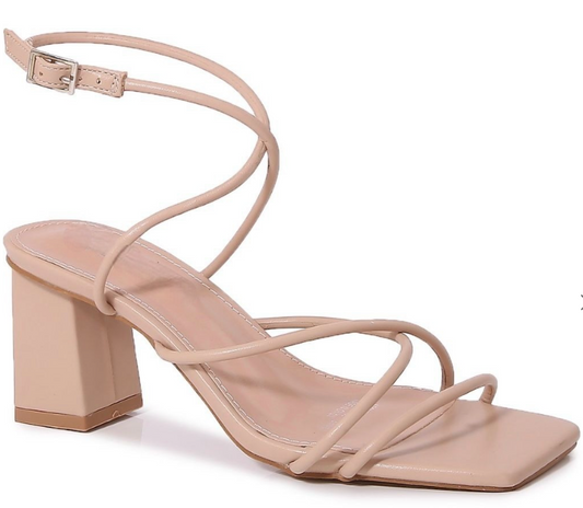 Nelly Nude Strappy Heels