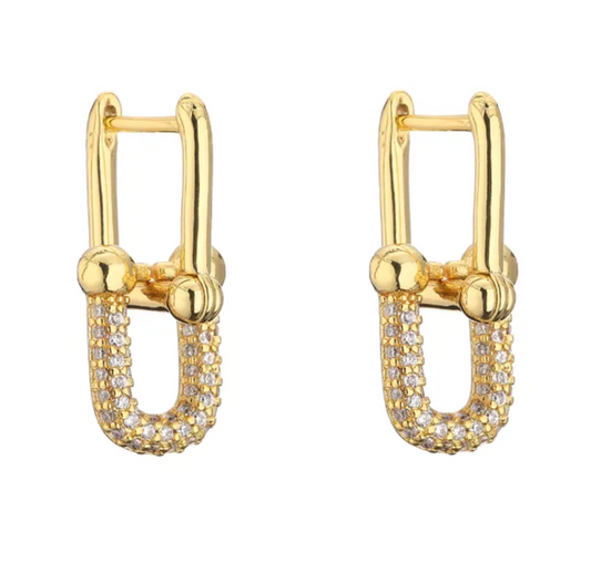 Chain Cuff Rhinestone Earrings