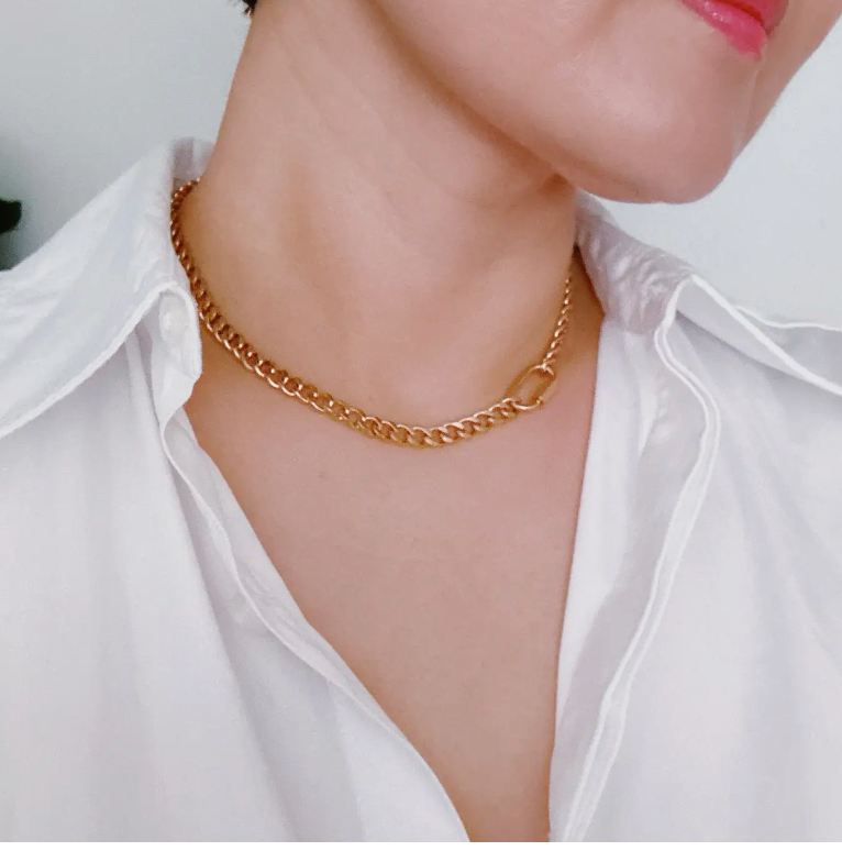 Golden Luxe Gold Plated Cuban Chain Necklace