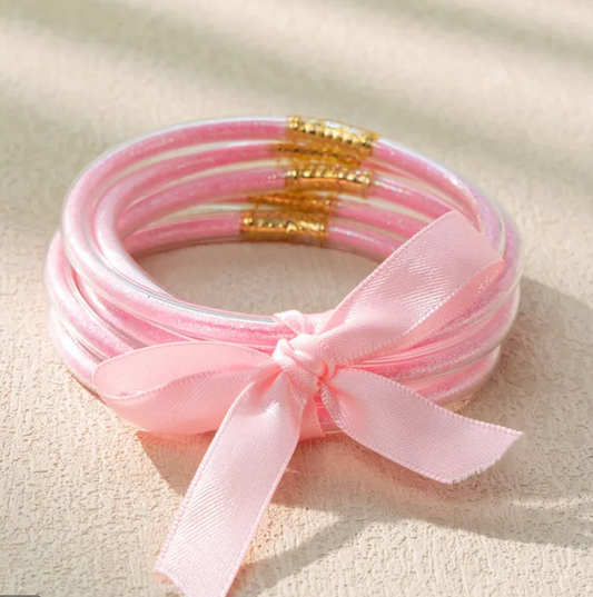 Pink Glitter jelly Bangles