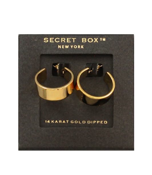 14k Gold Dipped Wide Flat Hoop Earrings