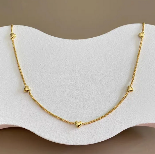 Gold Plated Heart Dainty Necklace