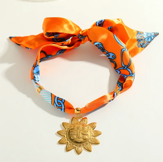Golden Sunny Scarf Necklace