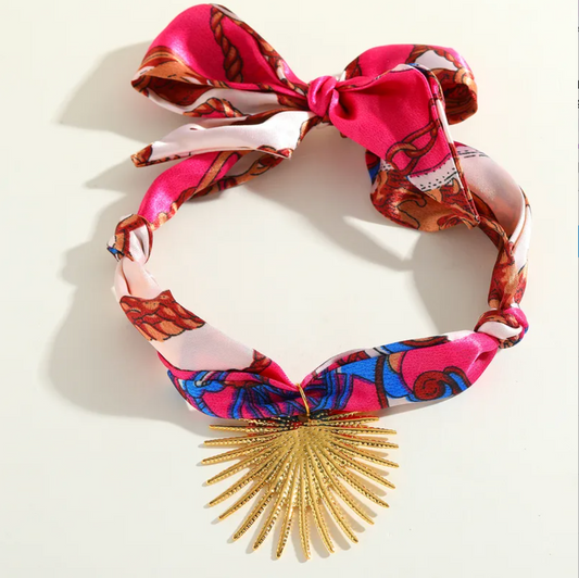 Heart Sunburst Scarf Necklace