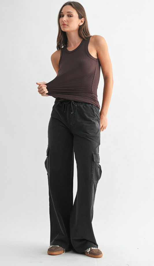 Essential Micro-Ribbed Athleisure Tank Top - Espresso