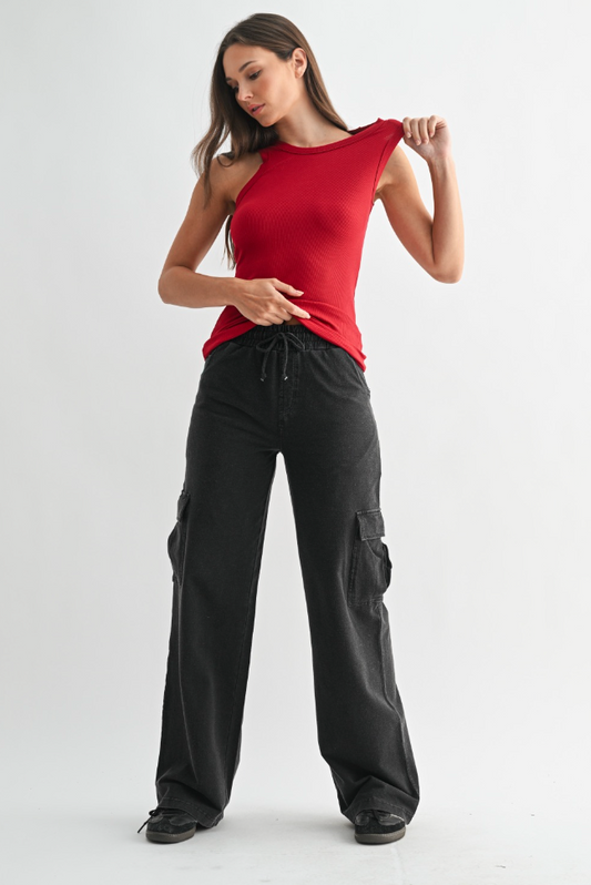 Essential Micro-Ribbed Athleisure Tank Top - Garnet
