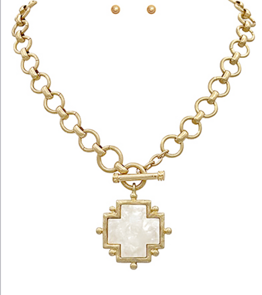 Vintage Gold Chunky Chain Acetate Necklace