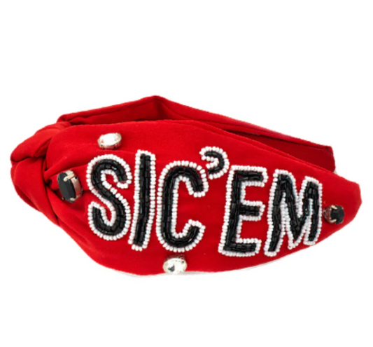 Sic'em Beaded Headband