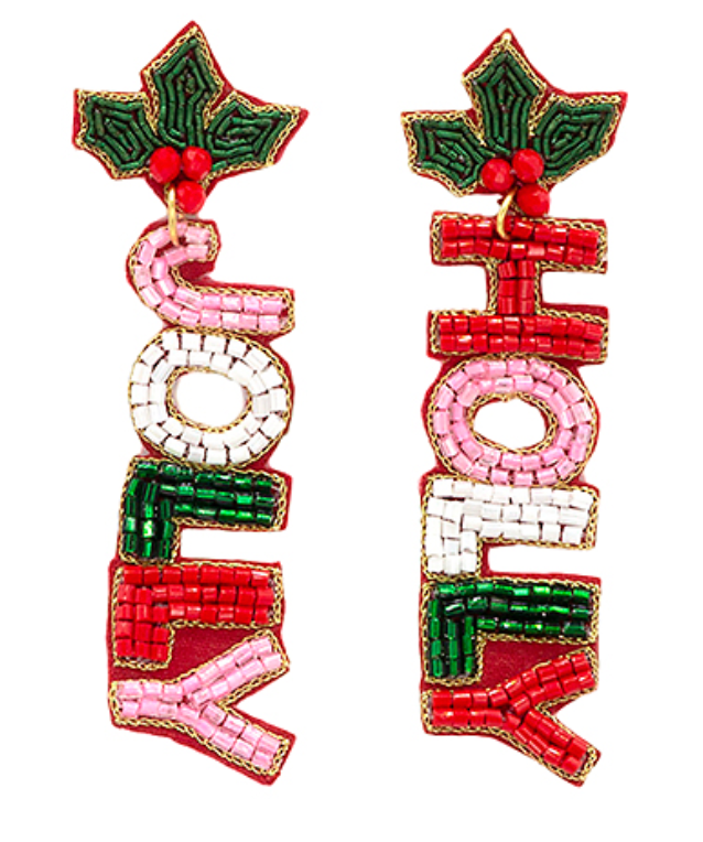 Holly Jolly Beaded Earrings