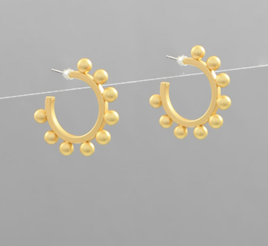 Mini Matte Ball Hoops - Gold
