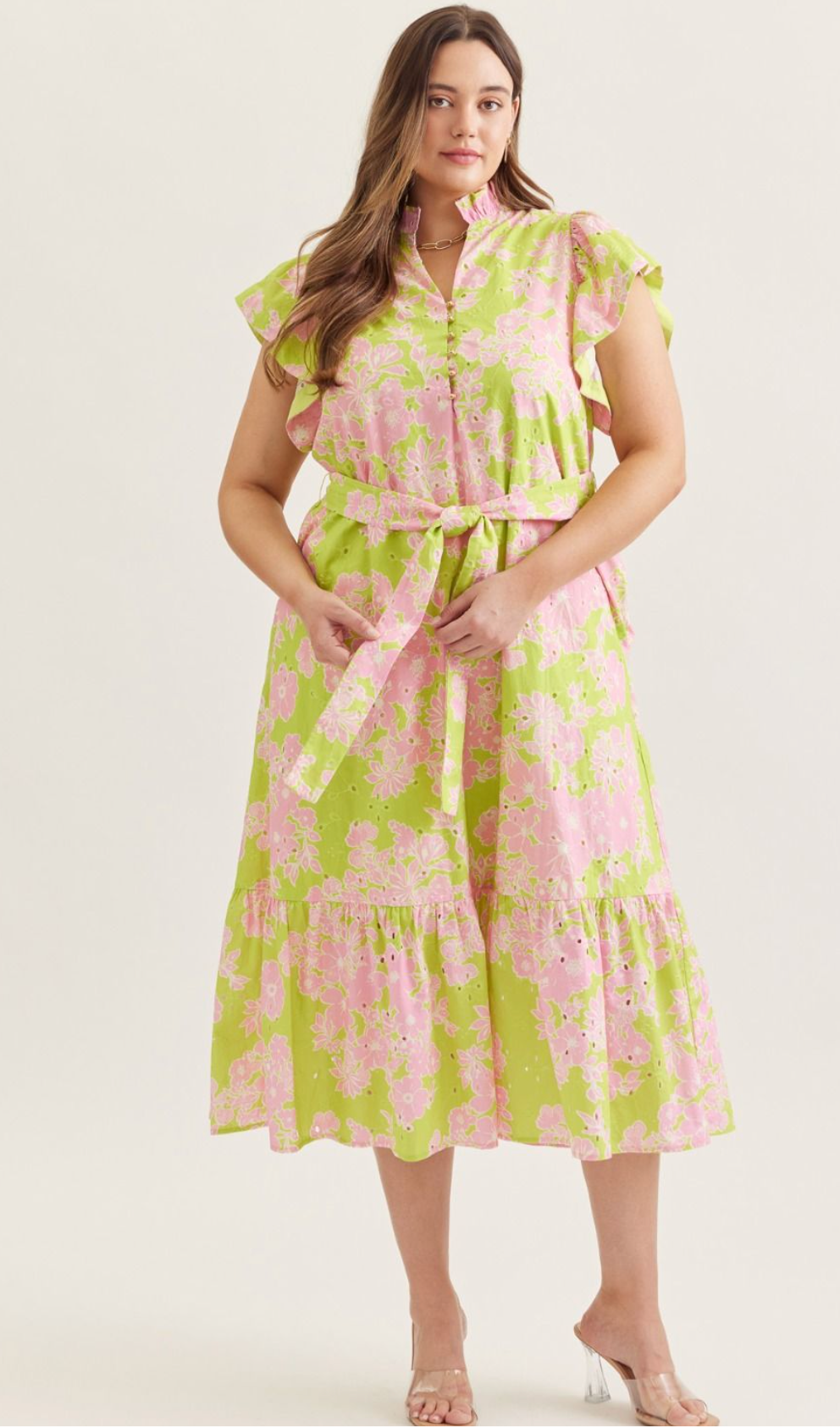 CURVY Ivy Eyelet Midi Dress