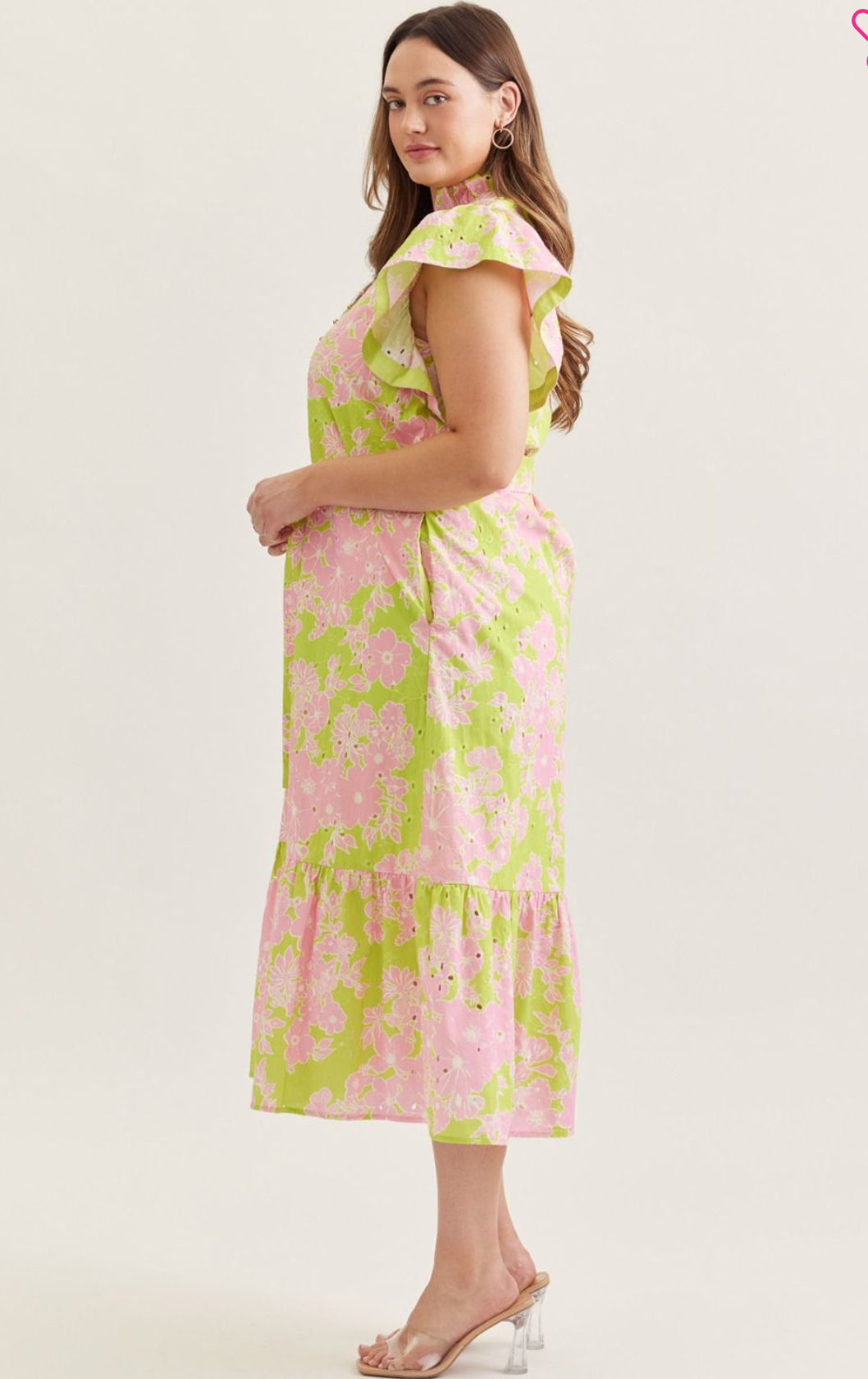 CURVY Ivy Eyelet Midi Dress