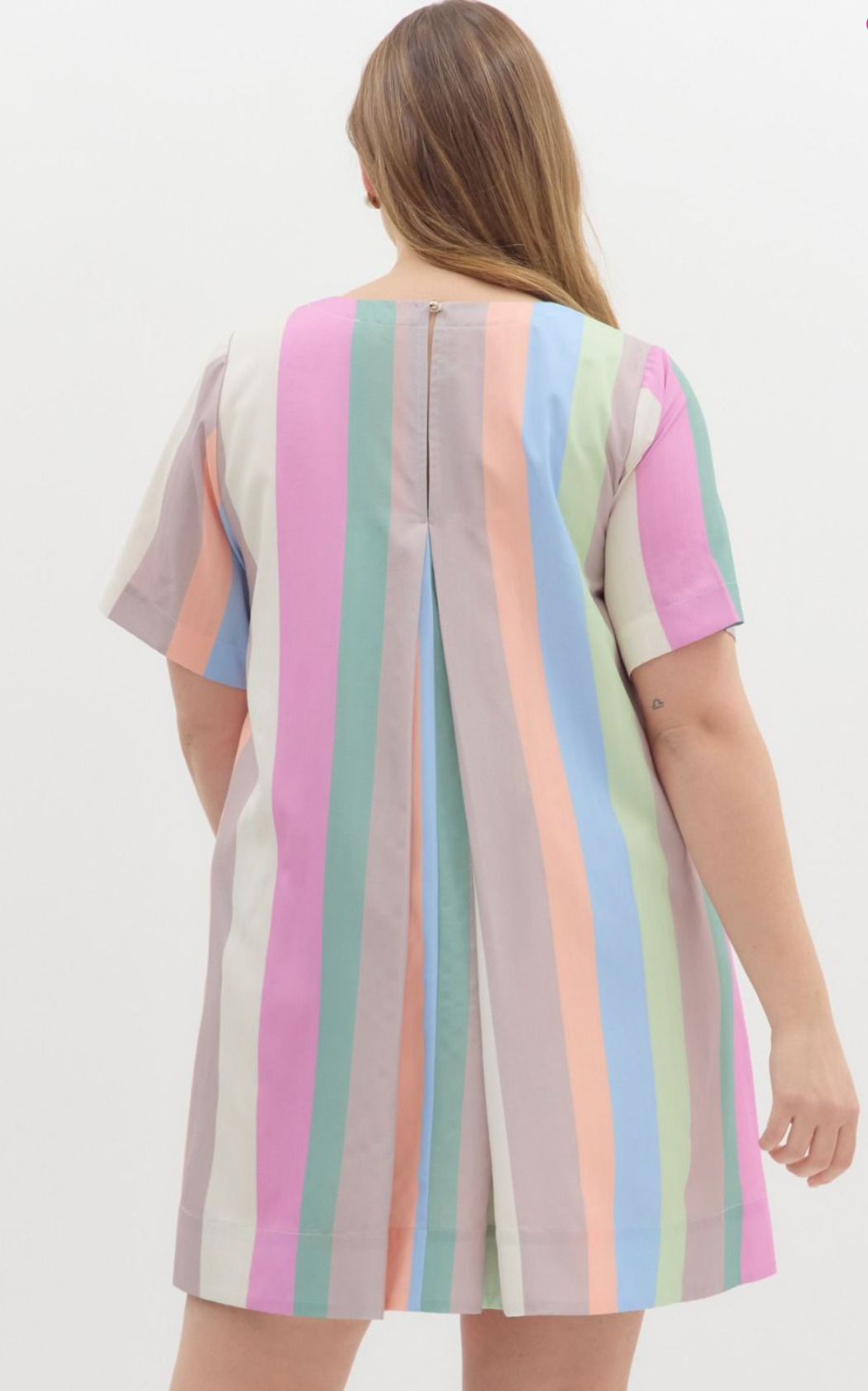 CURVY Pastel Color Block Mini Dress