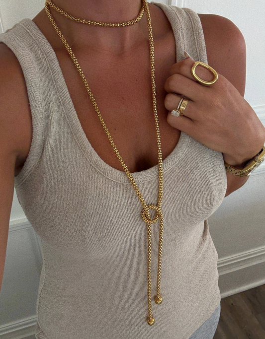 Vivi Wrap Ball Necklace - Gold