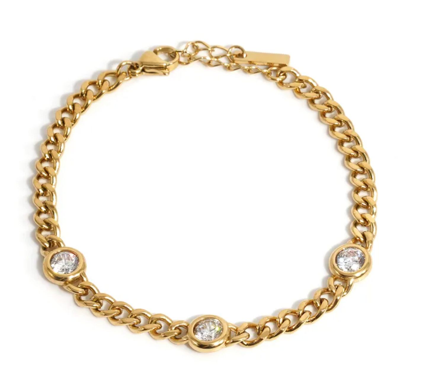 Quinn Cuban Bracelet - 16k Gold Plated