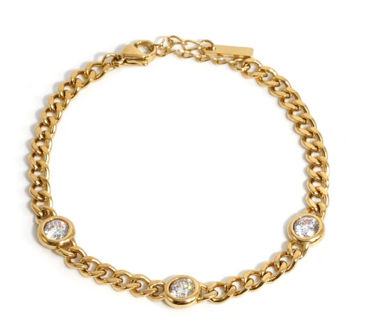 Quinn Cuban Bracelet - 16k Gold Plated