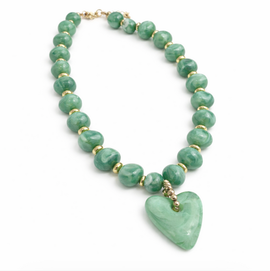 Haylee Beaded Heart Drop Necklace