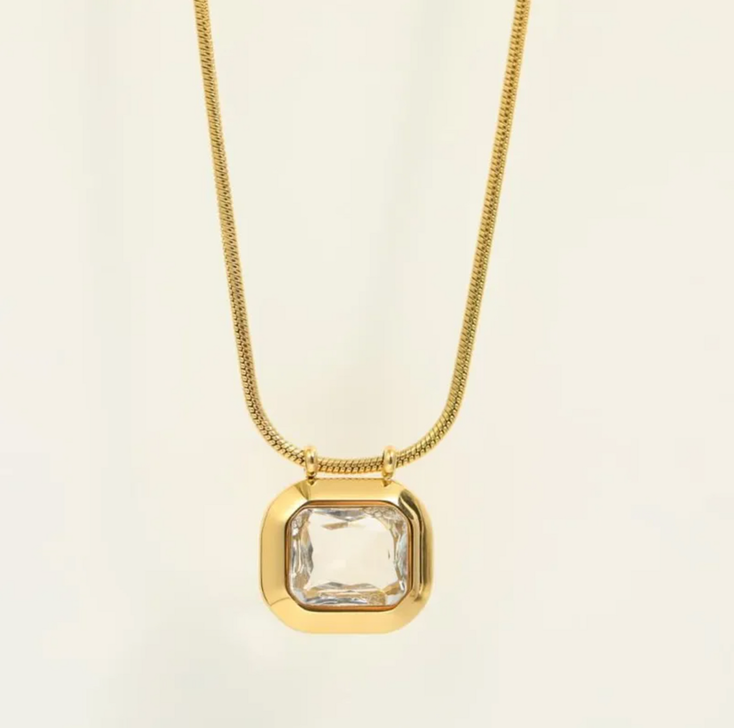Xaria Stone Necklace - 18k Gold Plated