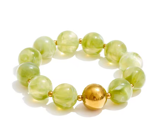 Lime Bubble Beaded Statement Bracelet