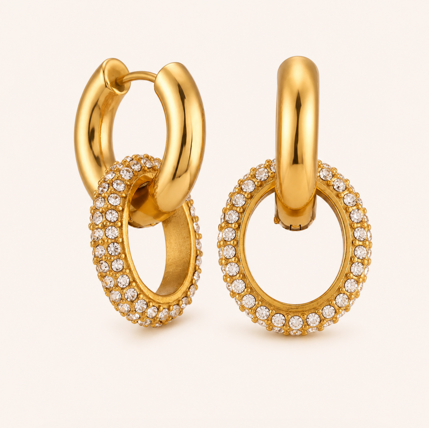 Lila Stone Drop Hoops | 18K Gold Plated