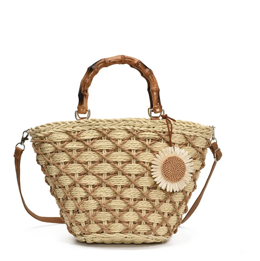 Dallas Woven Bamboo Crossbody Tote