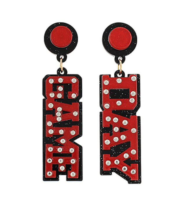 Red & Black Game Day Earrings