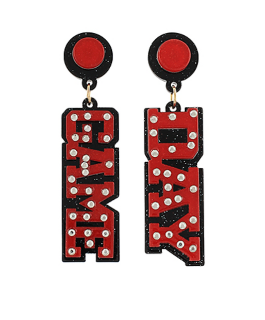 Red & Black Game Day Earrings