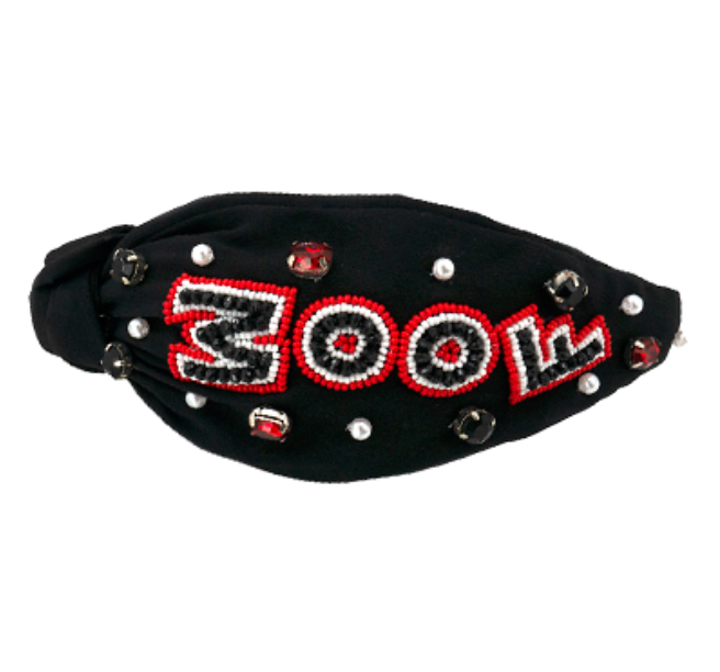 WOOF Beaded Sequin Headband - Black