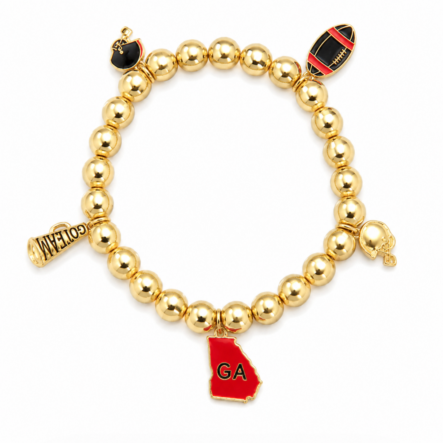 Gold Game Day Charm Bracelet