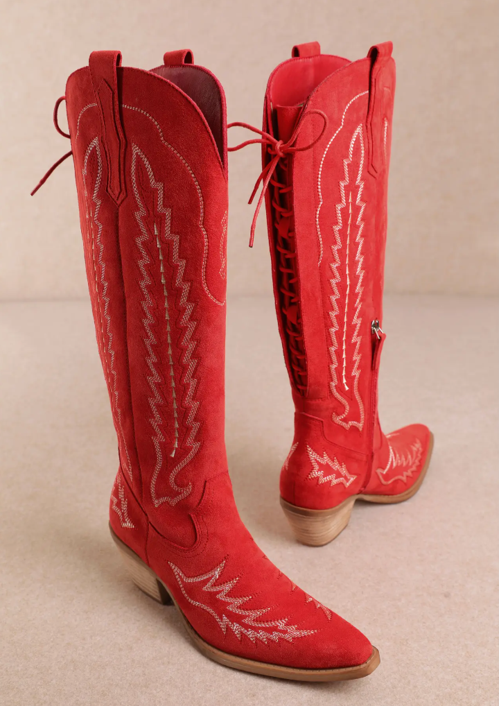 The Tessal Boot | Red Tall Boot