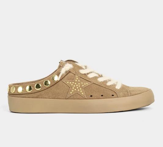 PIA Camel Suede Slip-On Sneakers | Shu Shop