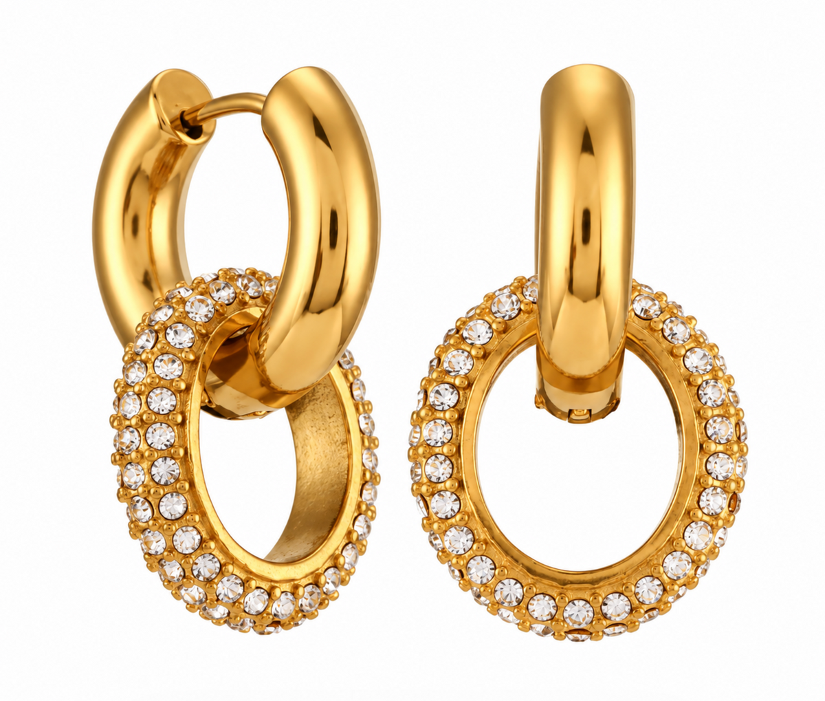 Haven 18k Gold Plated Double Hugge Earrings