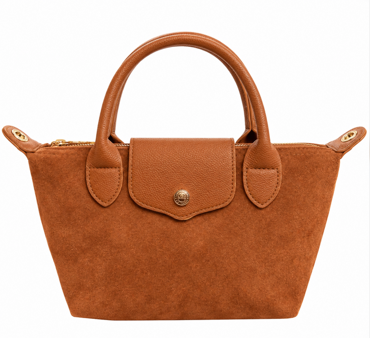 Denver Suede Mini Crossbody Bag - Rust
