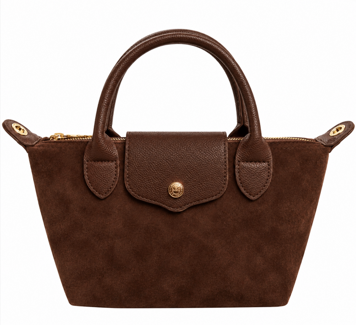 Denver Suede Mini Crossbody Bag - Chocolate
